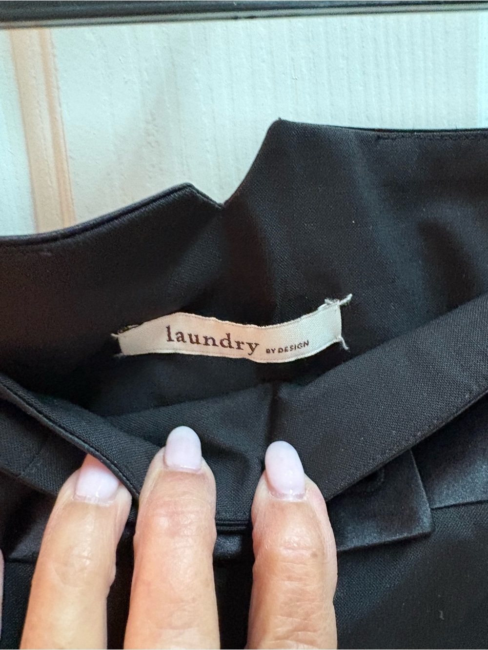 Laundry by Design Tuxedo style dressy black Trim Straight-Leg Pant - Picture 4 of 6